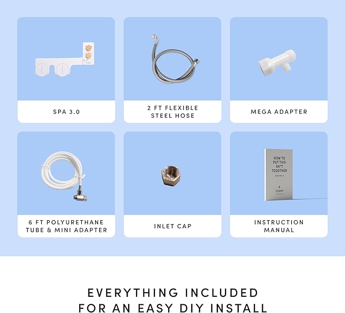 TUSHY 3.0 Spa Bidet Attachment. Cool to Warm Water. It's Time to Replace Toilet Paper, Fresh Water Spray (Requires Sink Access for Optional Temperature Control), Bamboo