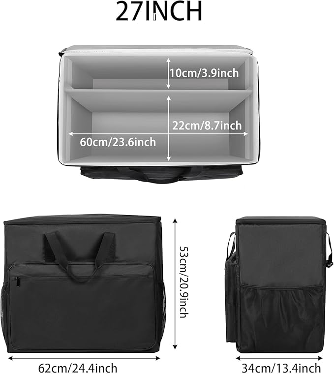 BUBM Desktop Computer Carrying Case, Padded Nylon Carry Tote Bag for Transporting Computer Tower PC Chassis, Keyboard, Cable and Mouse…
