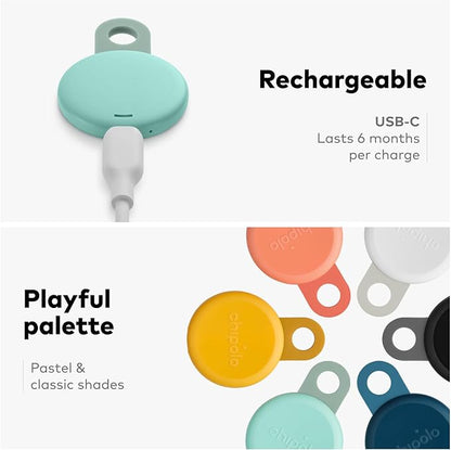 Chipolo LOOP - Rechargeable Bluetooth Tracker for Key and Pocket Location, Compatible with Apple or Google, Call Your Phone & Out of Range Alerts for Android