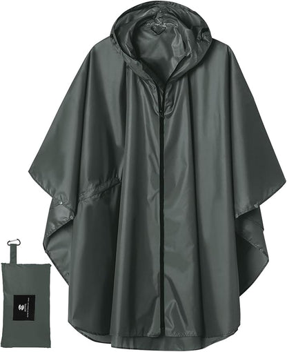 SaphiRose Unisex Rain Poncho Waterproof Raincoat Hooded for Adults Women with Pockets