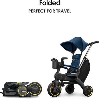 Doona Liki Trike S3, Royal Blue - 5-in-1 Compact, Foldable Tricycle - Suitable for Toddlers 10 to 36 Months