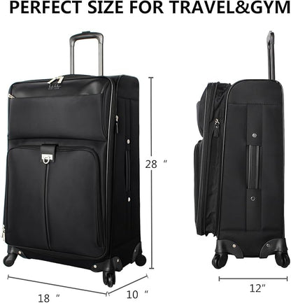 Nicole Miller Carry on Luggage Collection - Large 28 Inch Expandable Softside Suitcase - Lightweight Checked Bag With 4-Rolling Spinner Wheels
