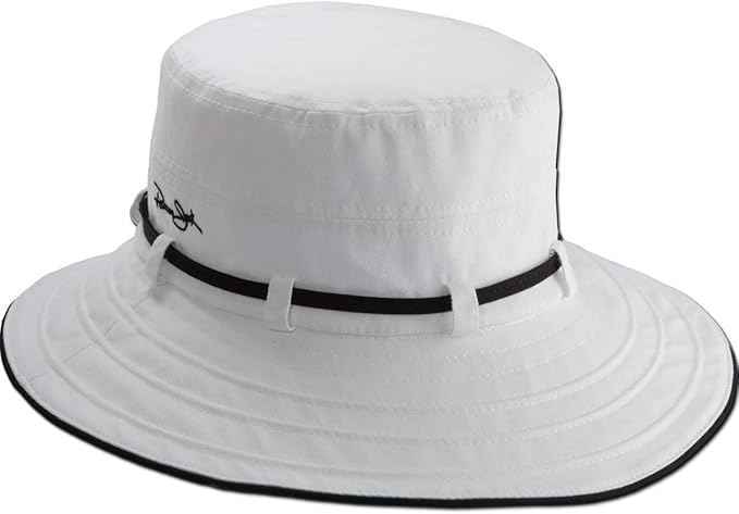 Women's Contrast Cotton Bucket Sun Hat with Sizing Tie, 3" Brim
