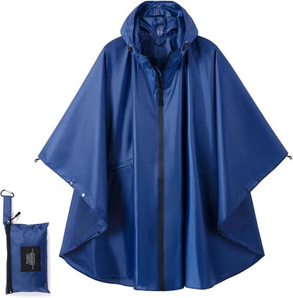 Fashion Hooded Rain Poncho Waterproof Raincoat Jacket with pocket for Women/Men/Adult