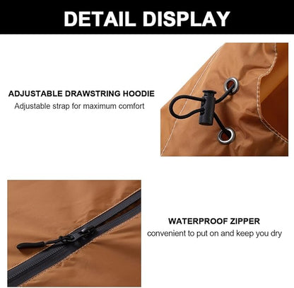 Fashion Hooded Rain Poncho Waterproof Raincoat Jacket with pocket for Women/Men/Adult