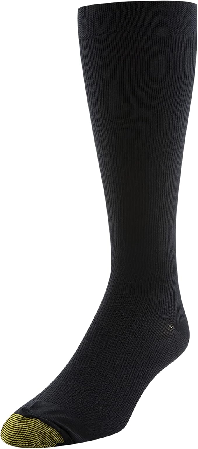 GOLDTOE Men's Mild Compression Over The Calf Socks, Multipairs