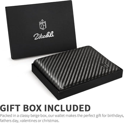 Zitahli Wallet for Men 12 Card Holder Slim Rfid Leather 2 ID Window Wallets With Gift Box Men's Accessories