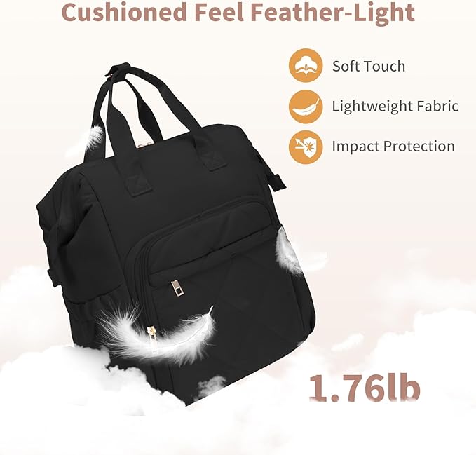 CEI-CEI Diaper Bag Backpack for Mom and Dad, Puffer Baby Bag Backpack with Insulated Pocket, Water-Resistant, Unisex Travel Backpack with Changing Pad & Stroller Straps