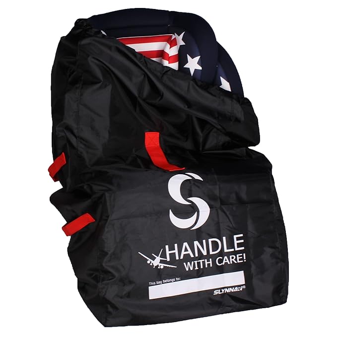 Car Seat Travel Bag for Airplane - Fits Convertible Car Seats, Infant carriers & Booster Seats, Black Upgrade