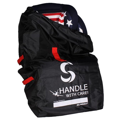 Car Seat Travel Bag for Airplane - Fits Convertible Car Seats, Infant carriers & Booster Seats, Black Upgrade