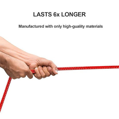 cugunu iPhone Charger, 5 Pack 3/3/6/6/10FT Apple MFi Certified USB Lightning Cable Nylon Braided Fast Charging Cord Compatible for iPhone 14/13/12/11/X/Max/8/7/6/5/SE/Plus/iPad - Red
