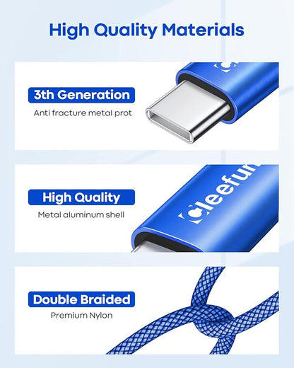 CLEEFUN USB C Cable 3ft, 5-Pack USB A to Type C Charger Cord Fast Charging for iPhone 17 16 15 Pro Max Air Plus, for Samsung Galaxy S25 S24 S23 S22 S21 S20 S10 A17 A16 A15 A56 A55 A26 A35 A36 A71
