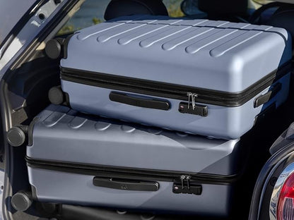 NINETYGO Luggage Sets 2 Piece, Carry On Luggage Airline Approved, Large Checked Luggage with Spinner Wheels, Lightweight, Hard Shell PC Suitcase Sets, TSA Approved, 20in/28in (Shadow, Rhine Basic)
