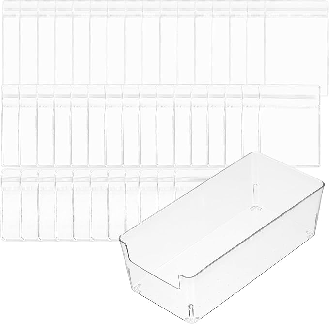 PATIKIL Clear Jewelry Box, Organizer Holder Box with 60 Pcs Portable Anti Tarnish Jewelry Bags, Travel Case for Women Earrings Rings Necklaces Bracelets, White 3 Size