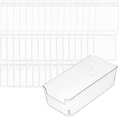 PATIKIL Clear Jewelry Box, Organizer Holder Box with 60 Pcs Portable Anti Tarnish Jewelry Bags, Travel Case for Women Earrings Rings Necklaces Bracelets, White 3 Size
