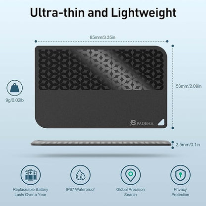 2025 [Apple MFi Certified] (iOS Only) Bluetooth Tracker Smart Card for Apple Find My iPhone Wallet GPS Tracker, 5-10 Years Staying Power, Keys Finder and Item Locator for Keys, Bags, Passport