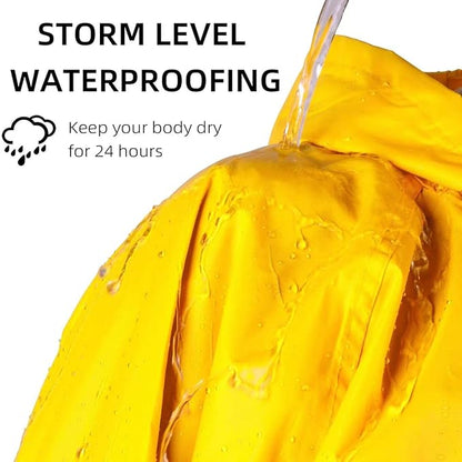 Coralrain Long Hooded Raincoat Safety Waterproof Emergency Rain Jacket Poncho for Men Women Adults