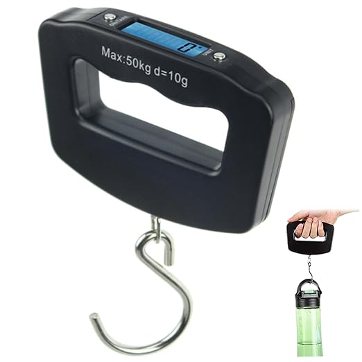 Luggage Scale Travel Digital LCD Display Luggage Weight Scale 110lb/50kg Electronic Digital Weighing for Suitcase Hanging Weight Hook