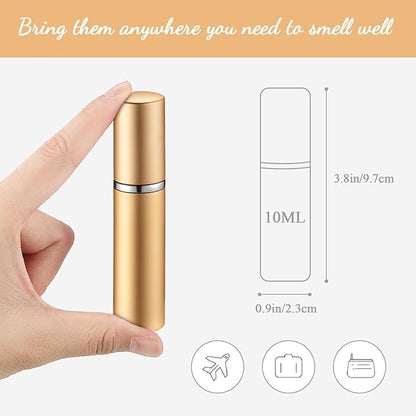 Zonon 56 Pieces Refillable Perfume Atomizer Mini Refillable Spray Perfume Bottle Portable with 56 Pieces Refill Pump Dispenser Pump Transfer Tool for Outgoing(Colorful,10ml)
