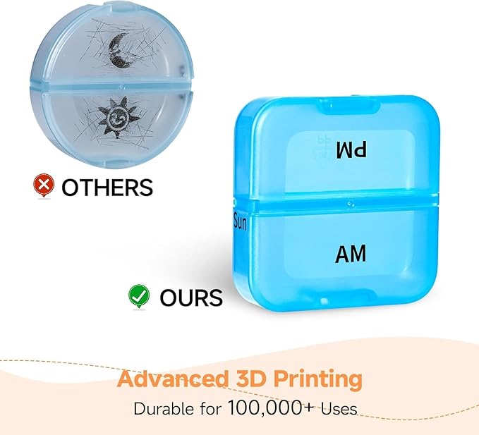Zoksi Pill Organizer 2 Times a Day, Weekly 7 Day Pill Box, Daily Am Pm Pill Organizer with Double-Side Large Opening for Easy to Use, Color Tracking Travel Pill Case for Medicine, Fish Oils, Vitamins