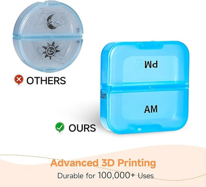 Zoksi Pill Organizer 2 Times a Day, Weekly 7 Day Pill Box, Daily Am Pm Pill Organizer with Double-Side Large Opening for Easy to Use, Color Tracking Travel Pill Case for Medicine, Fish Oils, Vitamins