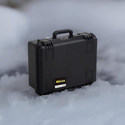 MEIJIA Portable Premium Waterproof Hard Compact Compact Case with customizable fit foam,Lightweight and Strong Design,21.2"x16.0"x8.3",Elegant Black