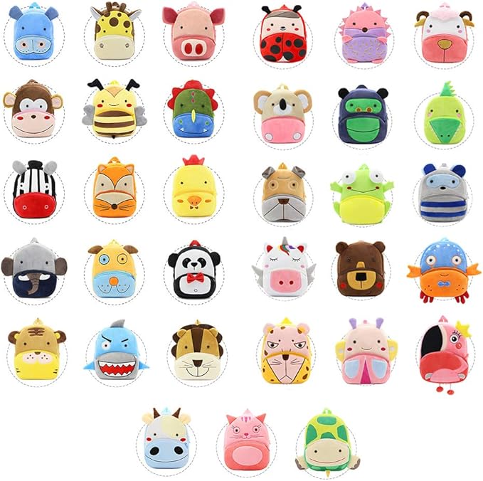 Zoo Toddler Kids Backpacks Cute Plush Little Girls Boys Animal Backpacks(Bee)