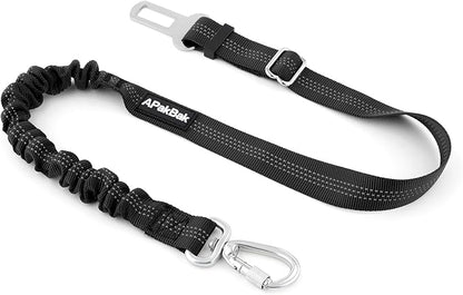 Dog Seat Belt for Car, Adjustable Dog Car Harness Seatbelt for Small Medium Large Dogs, Heavy Duty Travel Safety Restraint with Locking Aluminum Hook & Reflective Nylon Strap, Black