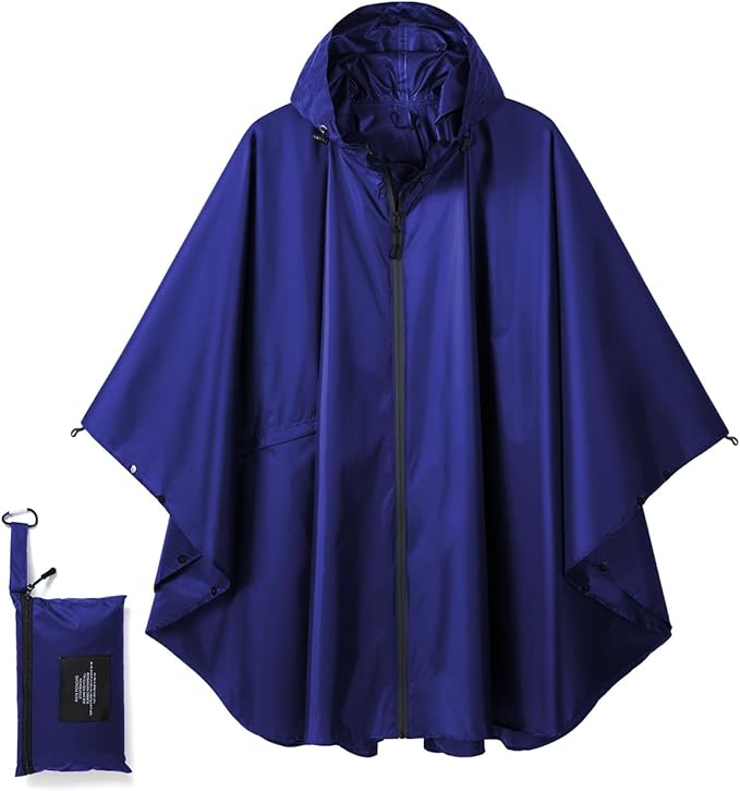 Fashion Hooded Rain Poncho Waterproof Raincoat Jacket with pocket for Women/Men/Adult