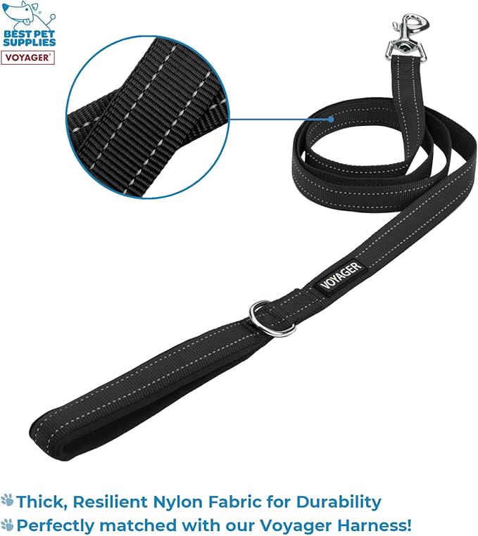 Voyager Step-in Air All Weather Mesh Harness and Reflective Dog 5 ft Leash Combo with Neoprene Handle, for Small, Medium and Large Breed Puppies by Best Pet Supplies - Gray (2-Tone), M (Pack of 2)