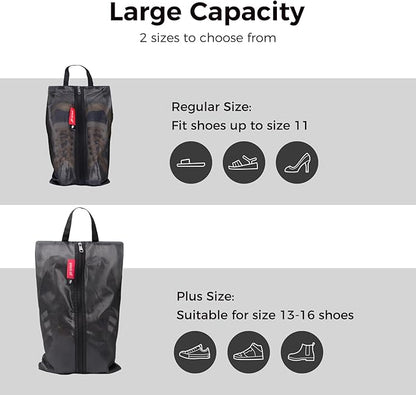 pack all Shoe Bag for Travel, Water-Resistant Shoe Pouch for Gym, Odor-Resistant Soccer Cleats Bag for Sport (Dual Pocket Version)