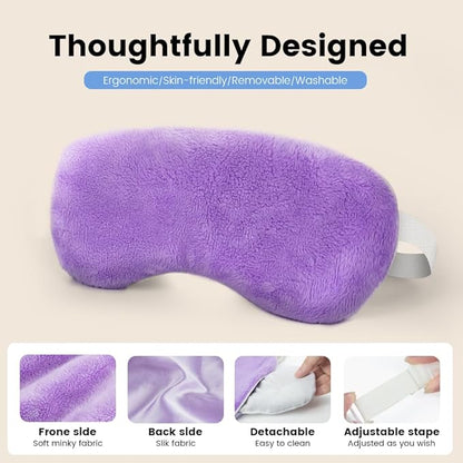 Microwave Heated Eye Mask, Steam Warm Compress for Dry Eyes, Work with Relieve, Blepharitis & Stye Treatment (Purple)