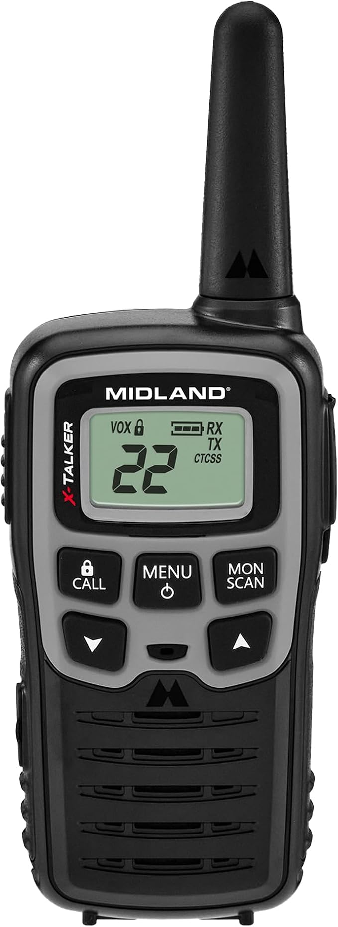Midland - T51SLV X-Talker Spotting and Recovery Walkie -Talkie Long Range - FRS Two Way Radio for Adults and Kids, 38 Privacy Codes - Black/Silver - 2-Pack