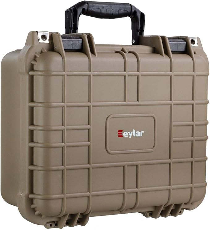 Eylar Protective Camera Hard Case Water & Shock Proof with Foam 13.37 inch 11.62 inch 6 inch Tan (Tan)