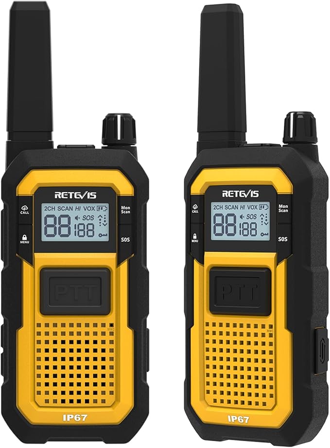 Retevis RB48 Heavy Duty Waterproof Walkie Talkies, Long Range Rechargeable Two Way Radios, Advanced Triple Proof, Vibration Reminder, for Warehousing Construction Contractor(10 Pack)