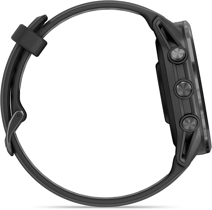Wearable4U Garmin Forerunner 970 Carbon Gray DLC Titanium Smartwatch with Black Case and Black/Translucent Whitestone Band, AMOLED Display with Garmin HRM 600 M-L Power Bank Bundle