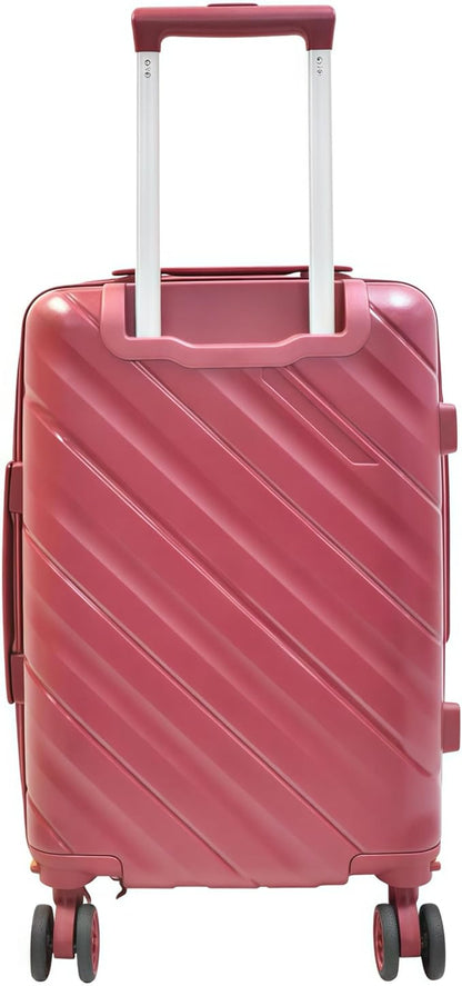 Karriage-Mate Expandable Hardside Carry-On Luggage Set, Suitcase with Eight Spinning Wheels, 20-Inch and Scratch-Resistant Surface (Red)