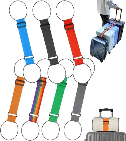 Multi Use Strong Adjustable Luggage Connector Straps, Luggage Straps for Suitcases, Elastic Rope,Adjustable Buckle, Waterproof and Wear-Resistant, Packing Tips for Travel (1set)