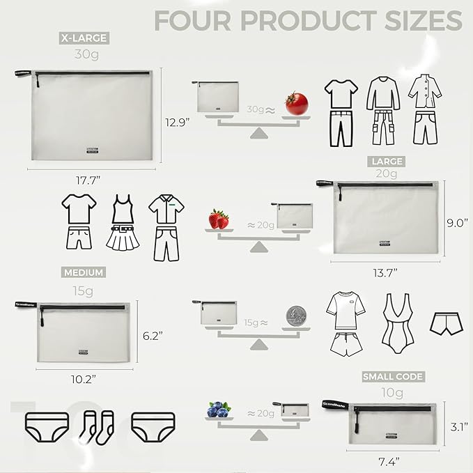 Packing Cubes for Travel Ultralight Luggage Organizer Bag Durable Travel Bags Waterproof Zipper Suitcase Bags Set for Travel Accessories and Essentials (4 Pack) (Grey)