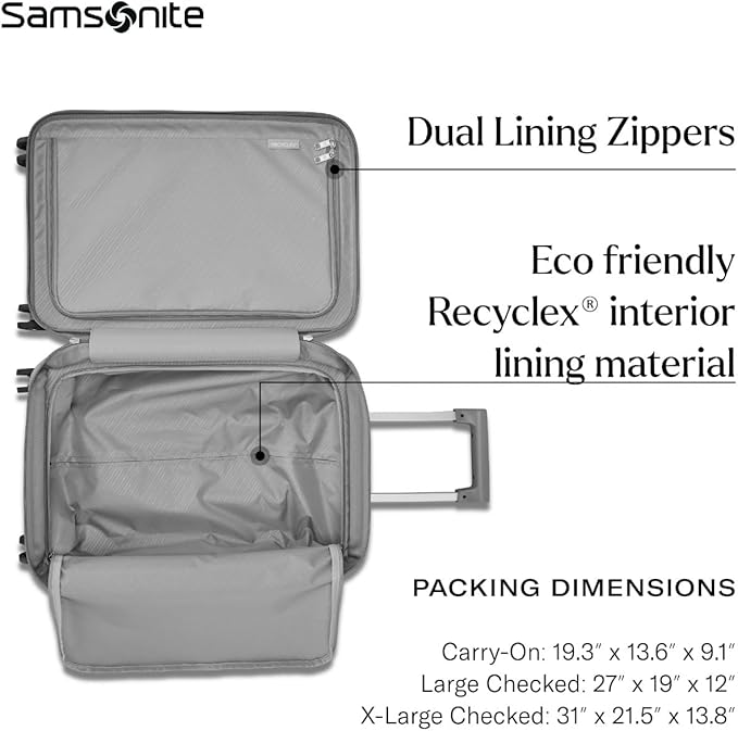 Samsonite UpLIFT Carry-On Hardside Luggage with Spinner Wheels - Airline-Approved, TSA Lock, Adjustable Handle System - Polycarbonate Hard Suitcase for Ultra Lightweight Travel - Silver Shimmy