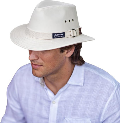 Panama Jack Original Canvas Safari Men's Sun Hat, 2 1/2" Brim, UPF (SPF) 50+ Sunhat Protection