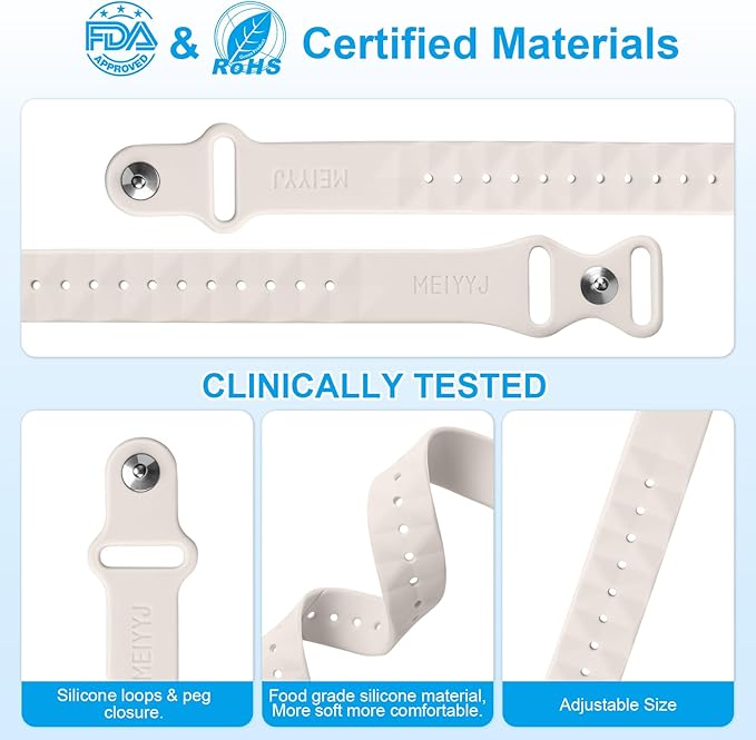 Motion Sickness Bands for Adults and Kids Sea Wristbands for Cruise Travel Wristband, Natural Relief Wristbands，Sea Bands for Pregnancy Women(1Pair Black+1Pair Blue)