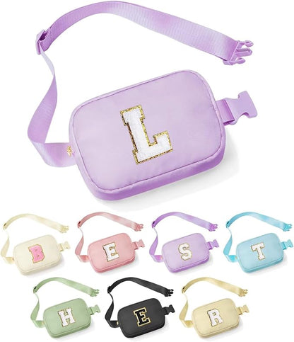 YOOLIFE Graduation Gifts for Girls Teen Girls - Initial Crossbody Bag for Girls Teens Belt Bag Fanny Pack, Personalized Preppy Stuff Dance Gifts for Teen Girls Kids, Birthday Gifts for Girls
