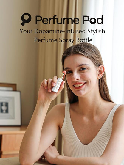 Perfume Pod Refillable Perfume Atomizer, Bottom Filling Fragrances Perfume Bottle, Mini Cologne Dispenser, Travel sized, Portable Sprayer for Women Men, Gift (FLORA01, WHITE)