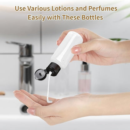 100 PCS 1OZ Travel Bottles with Flip Cap - 30 ml Clear Plastic Travel Size Containers, Portable Leak Proof Squeeze Bottles Refillable Empty Cosmetic Containers for Liquid Shampoo Lotion, Black