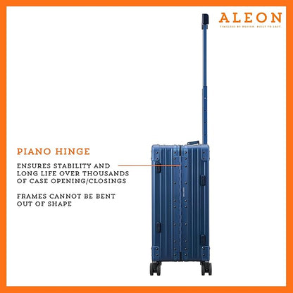 Aleon All Aluminum Lightweight Carry-On Luggage - Hardside Carry-On Suitcase, TSA Approved, Hard Shell Suitcase for Travel, Airline Approved 21 Inch Hard Spinner Wheels Luggage (Sapphire)