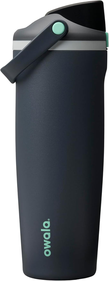 Owala FreeSip Sway Insulated Stainless Steel Water Bottle with Two-Way Spout, Built-In Straw and Bucket Handle, Made for Travel, School, and Sports, 30oz, BPA Free, Leak Proof, Foggy Tide