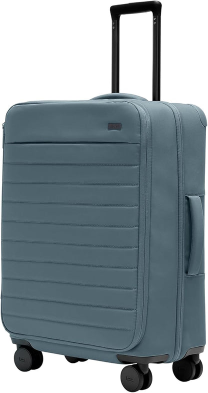 Away Softside Medium Checked Suitcase, 26 Inch Lightweight, Expandable Luggage For Men & Women, Durable Nylon Exterior, TSA Approved Lock, Ideal For Trips 1-2 Weeks, Coast Blue