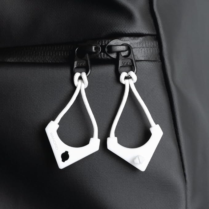 WANDRD Worryless™ Locking Zipper Pullers - Secure Your Travel Essentials - Zipper Locks for Travel Gear (Cloudbreak White)