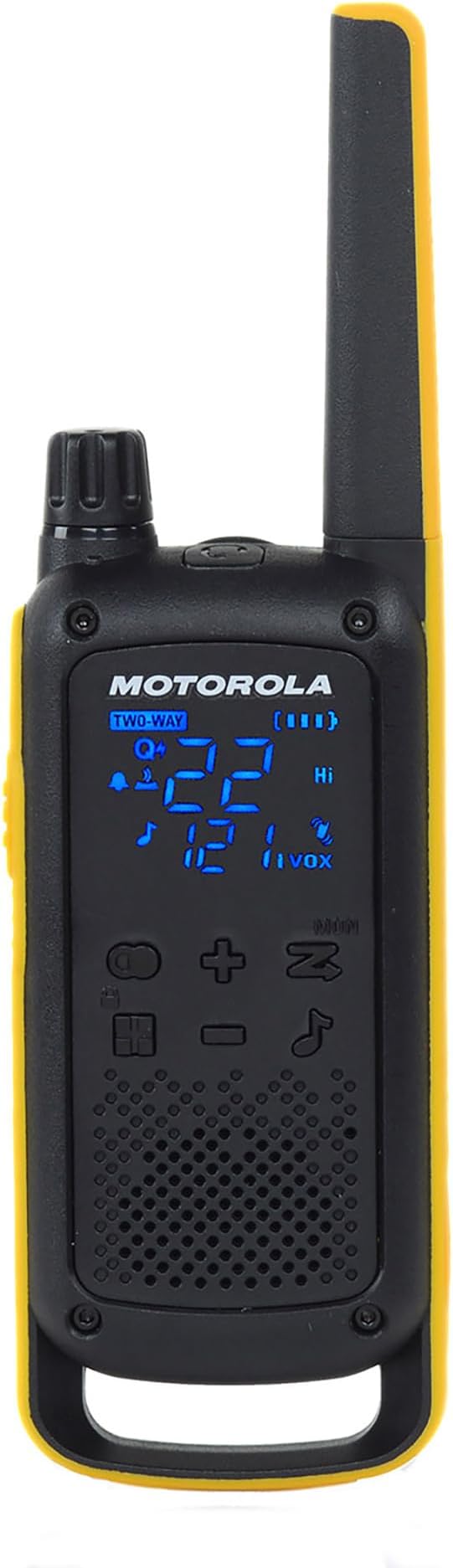 Motorola T470 Talkabout Two Way Radios, Long Range Emergency Rechargeable Waterproof Walkie Talkies 22 Channel, 35 Mile outdoor Black Yellow, 2 Pack
